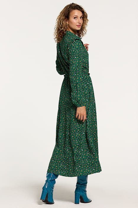 LADIES CALAMA DRESS POPPY FLOWER RAIN GREEN FLOWER 3