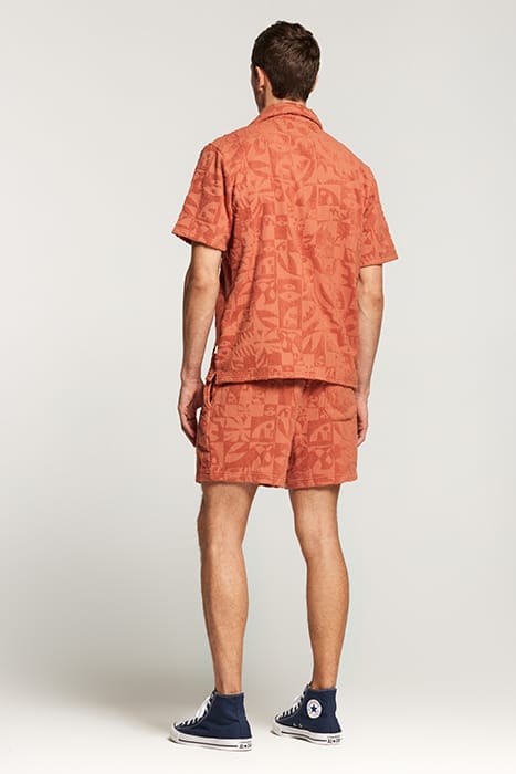 MEN TOWELING SHORTSLEEVE SHIRT LIGHT RUST ORANGE 4