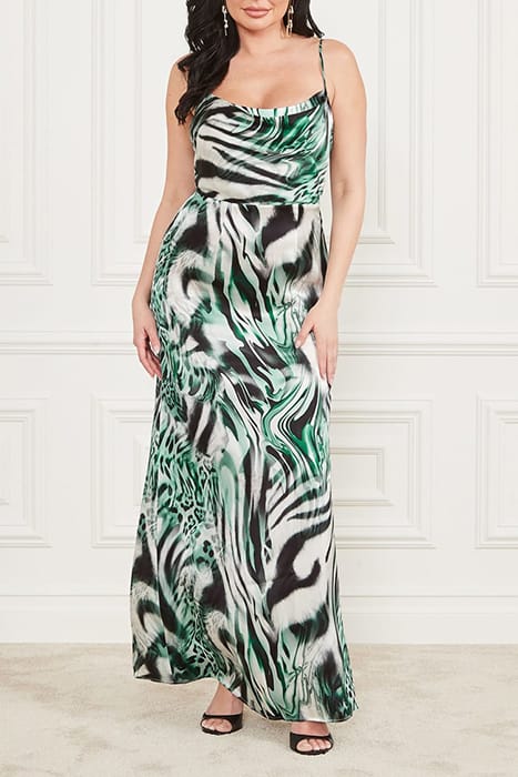 MARCIANO BY GUESS LUCKY CHARM MAXI DRESS FELINE FEELING PRIN 1