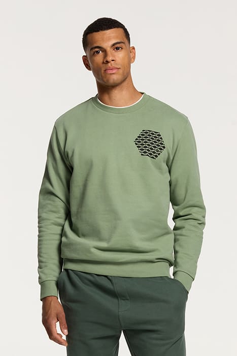 HAMMAM TILE SWEATER HEDGE GREEN 1