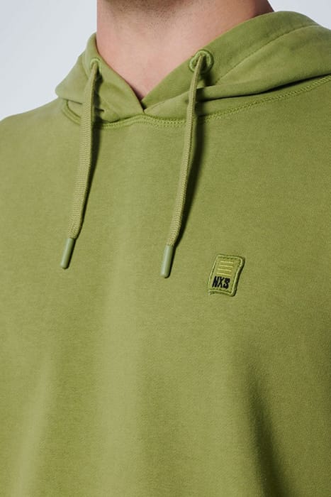 SWEATER HOODED STONE WASHED LIGHT GREEN 6