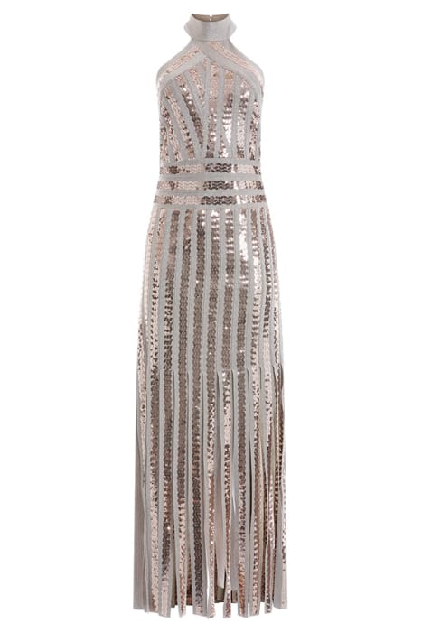 MARCIANO BY GUESS DAISY FRINGE DRESS WHITE GOLD 10