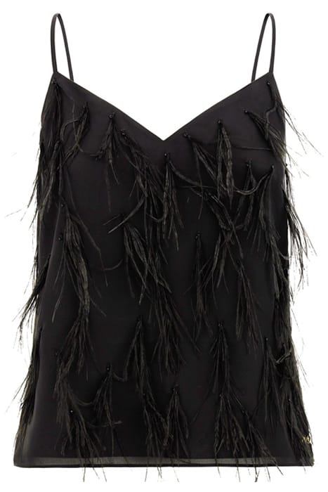 MARCIANO BY GUESS MELODY FEATHER CAMI JET BLACK 5
