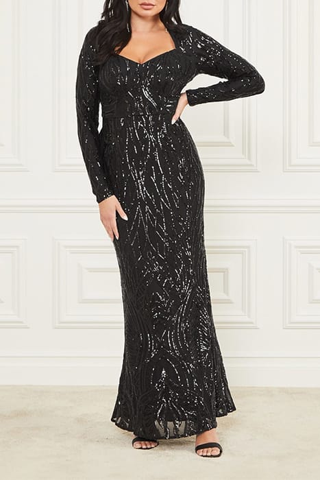 MARCIANO BY GUESS ROARING SEQUINS MAXI JET BLACK 1