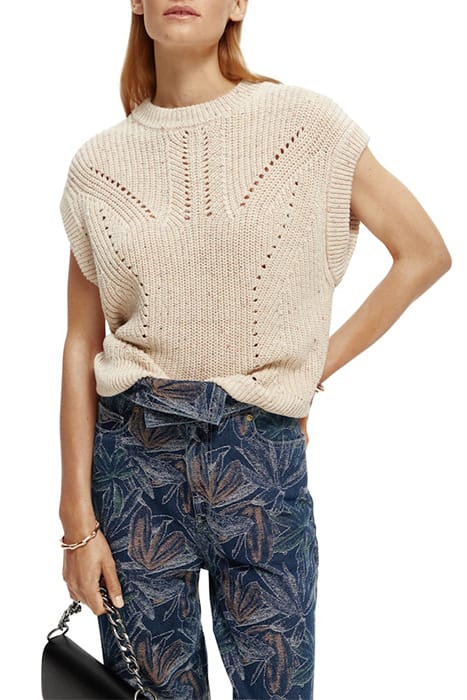 NEPPY YARN SLEEVELESS PULLOVER WHITE SAND 3