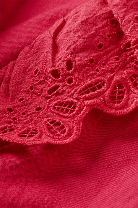 V-NECK SHIRT WITH BRODERIE IN ORGANIC COTTON CHERRY PIE 7