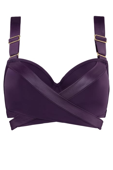 CACHE COEUR DEEP PURPLE PLUNGE BALCONY BIKINI TOP 3