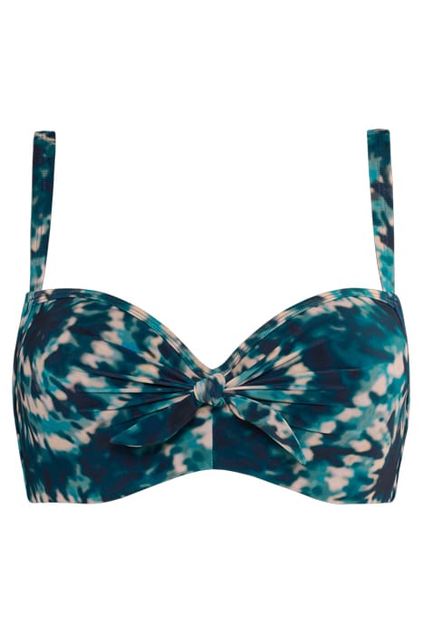 LOTUS BLUE AND GREEN PLUNGE BALCONY BIKINI TOP 3