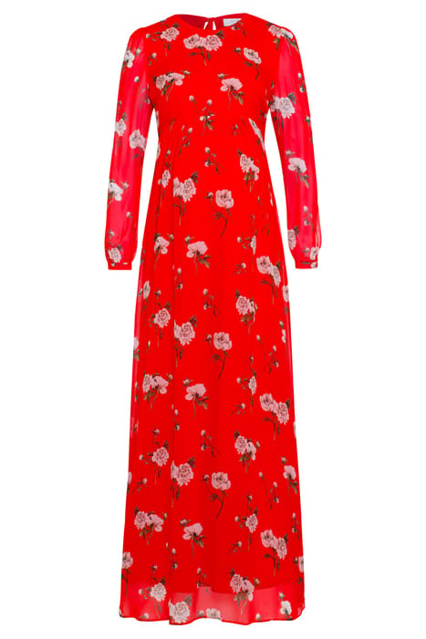 MAXI MATERNITY CHIFFON DRESS LOVERS RED 3