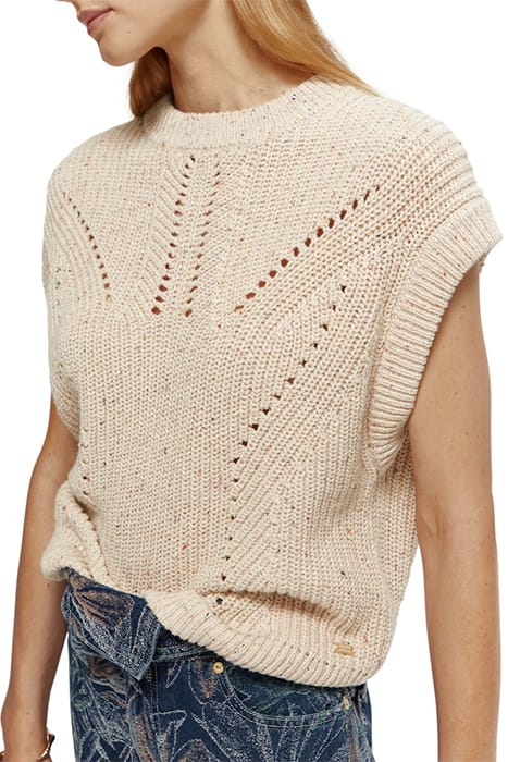 NEPPY YARN SLEEVELESS PULLOVER WHITE SAND 5