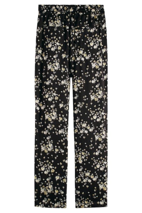 NINA - MID RISE TAPERED PRINTED SILKY TROUSERS DANDELION BLA 2