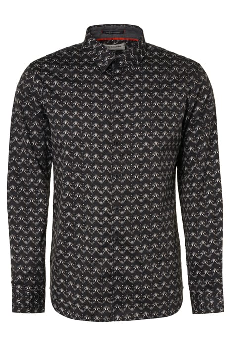 SHIRT LONG SLEEVE ALL OVER PRINTED STRETCH DARK GREY 1