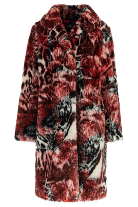 MARCIANO BY GUESS BELLE FAUX FUR COAT LEOPARD ROSE PRINT 5
