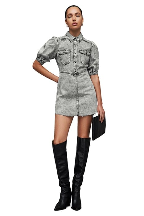 JACKIE DENIM DRESS ACID BLACK 3