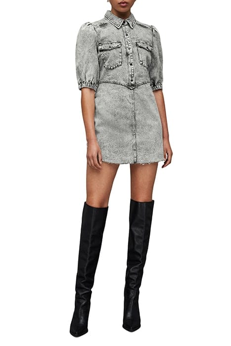 JACKIE DENIM DRESS ACID BLACK 1