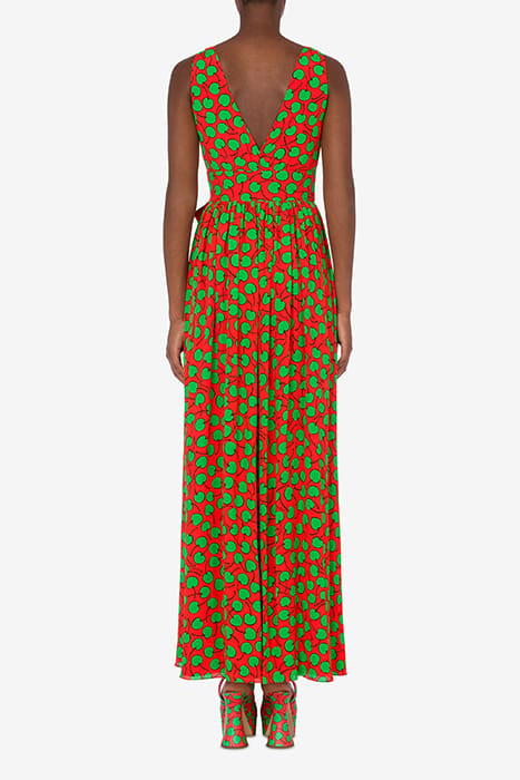 ALLOVER CHERRY GEORGETTE DRESS RED 2