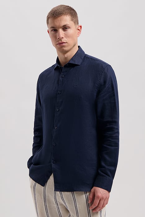 BASIC SHIRT LINEN DK. NAVY 1