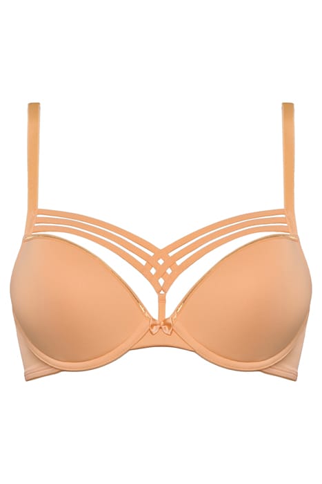DAME DE PARIS APRICOT AND GOLD PUSH UP BRA 4