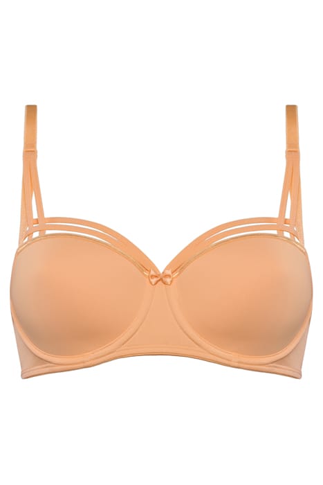 DAME DE PARIS APRICOT AND GOLD BALCONY BRA 4
