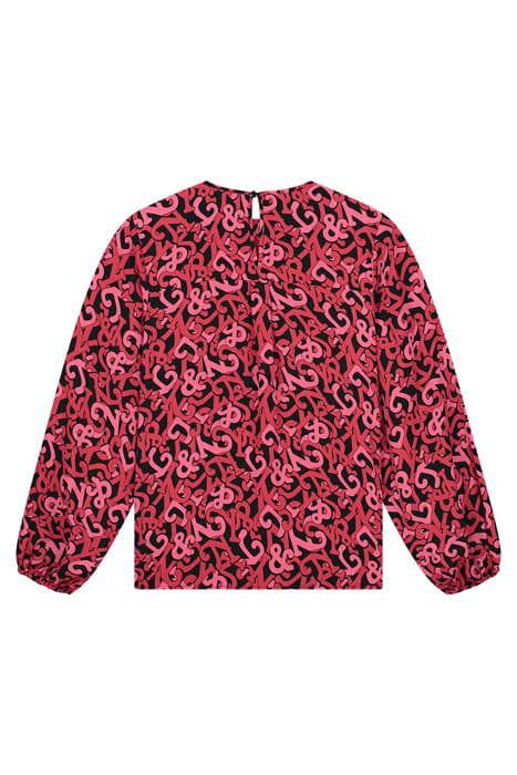 MAY BLOUSE BLACK/CARDINAL RED/FRUIT PAVE 2