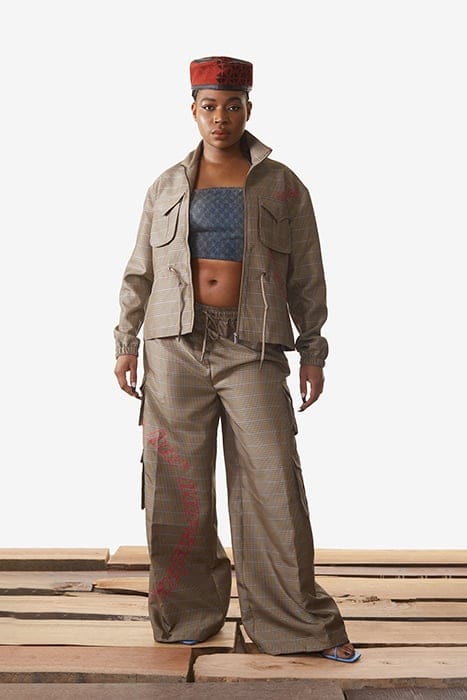 SAND CHECKED KENSINE PANTS SAND CHECK 1
