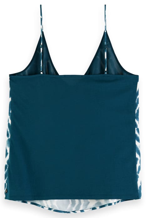 CAMISOLE WOVEN FRONT JERSEY BACK DISCO TIE DYE BOTTLE GREEN 5