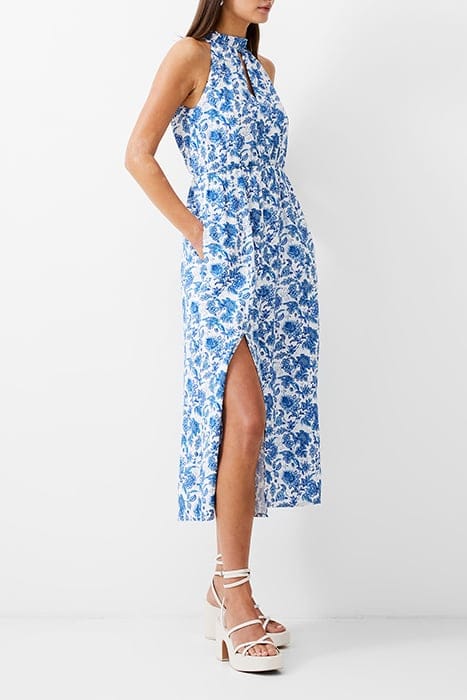 COSETTE HALTER MIDI DRESS WHITE/BAJA BLUE 3