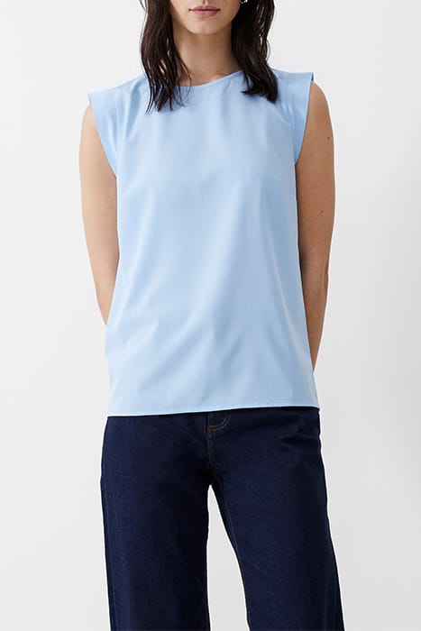 S/S CREPE LIGHT TANK TOP PLACID BLUE 1