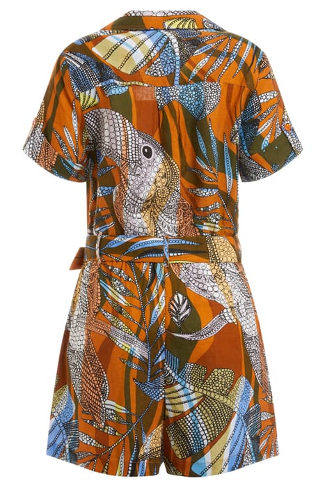 GUESS ECO CINDY LINEN ROMPER BATIK TOUCAN CLAY 5