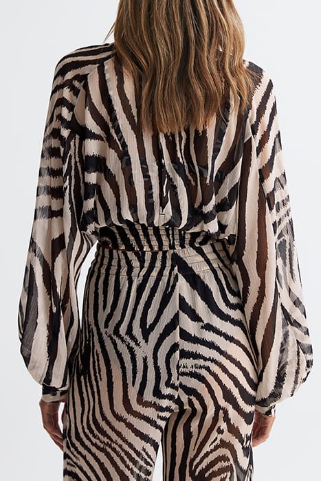 FARLEY PRINTED BLOUSE — BLACK/WHITE 2