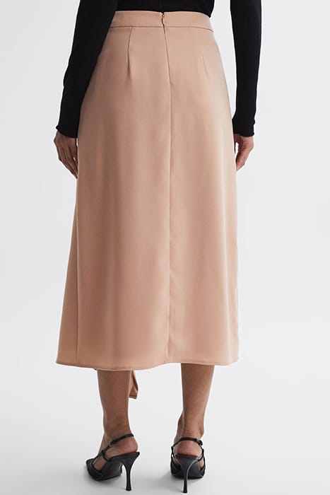 ASH SPLIT MIDI SKIRT — CAMEL 2