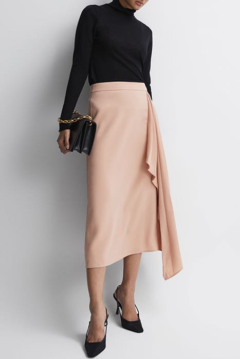 ASH SPLIT MIDI SKIRT — CAMEL 3