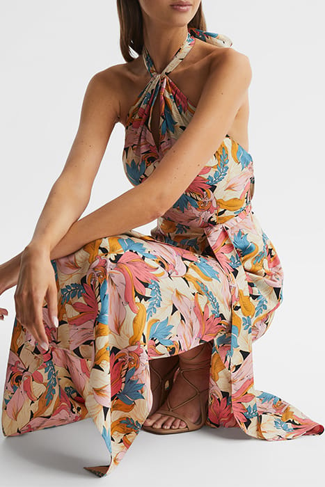 ELECTRA-BRIGHT MIDI DRESS — PINK/NEUTRAL 4