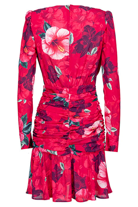 ACCIGLIATO ABITO CREPE DE CHIN FUCHSIA/PINK MULTI-COLOUR 2