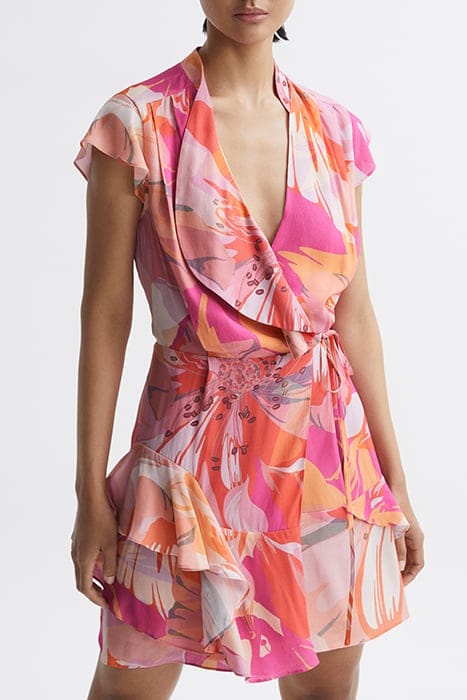 MARSEILLE PRINTED MINI DRESS — PINK/CORAL 1