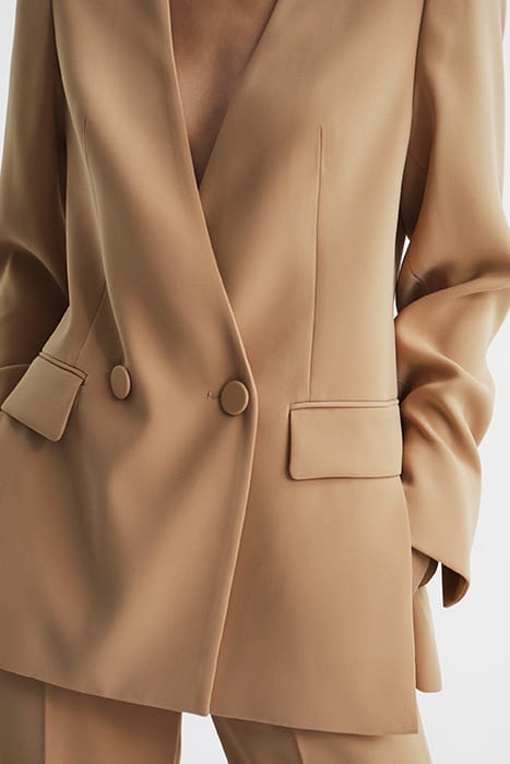 MARGEAUX COLLARLESS BLAZER — NEUTRAL 6