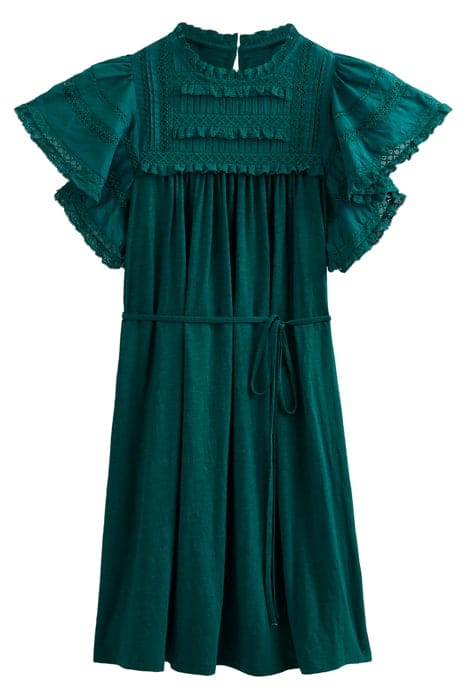 TRIM DETAIL JERSEY MINI DRESS EMERALD NIGHT 3