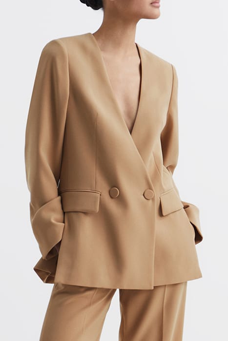 MARGEAUX COLLARLESS BLAZER — NEUTRAL 1