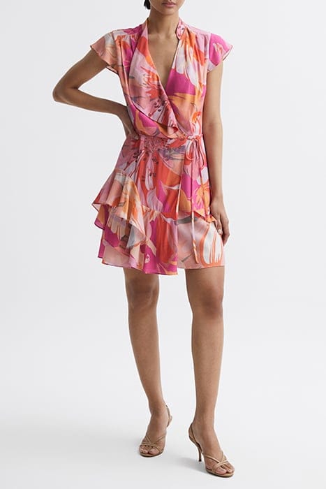 MARSEILLE PRINTED MINI DRESS — PINK/CORAL 3