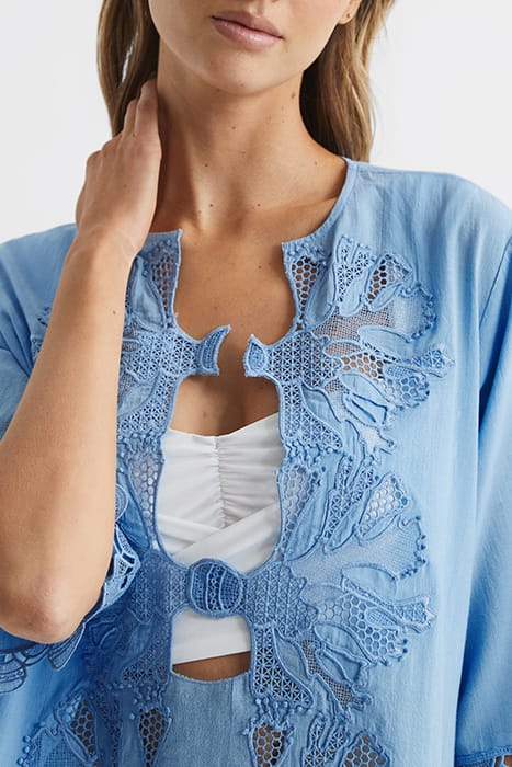 ETTA EMBROIDERED MINI DRESS — BLUE 6