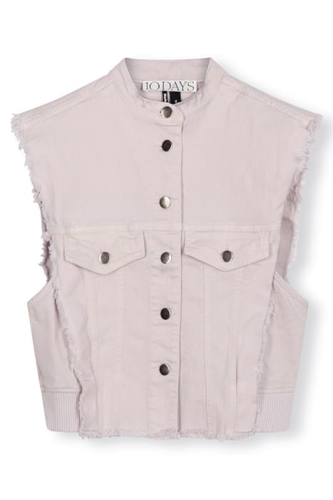 CROPPED TWILL GILET PALE LILAC 4