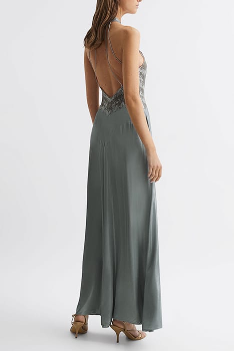 FERN METALLIC MAXI DRESS — SILVER 2