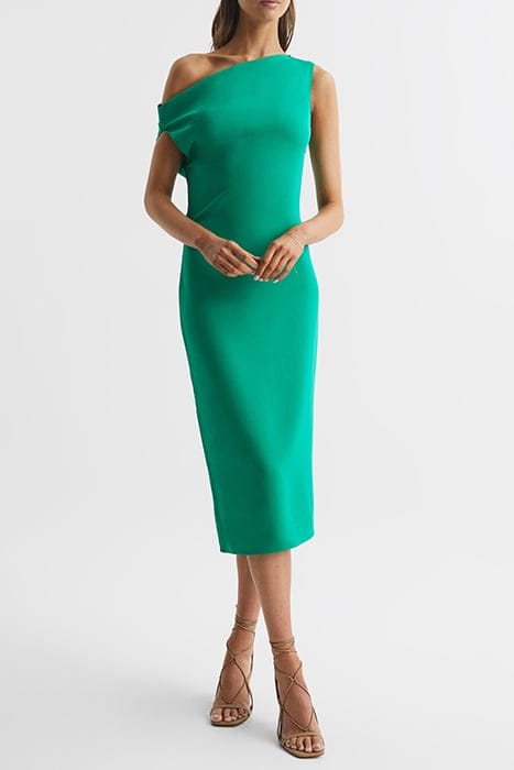 ZARIA DRAPE MIDI DRESS GREEN 1