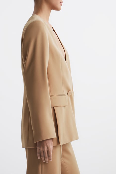 MARGEAUX COLLARLESS BLAZER — NEUTRAL 5