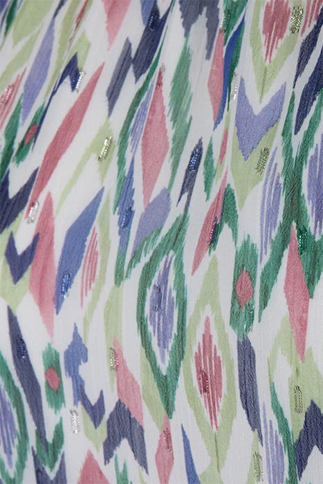 ECRU IKAT DIAMOND PRINT TOP WITH TIE ON BACK 9