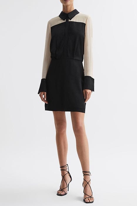VENETO COLOUR SHIRT DRESS — BLACK 3