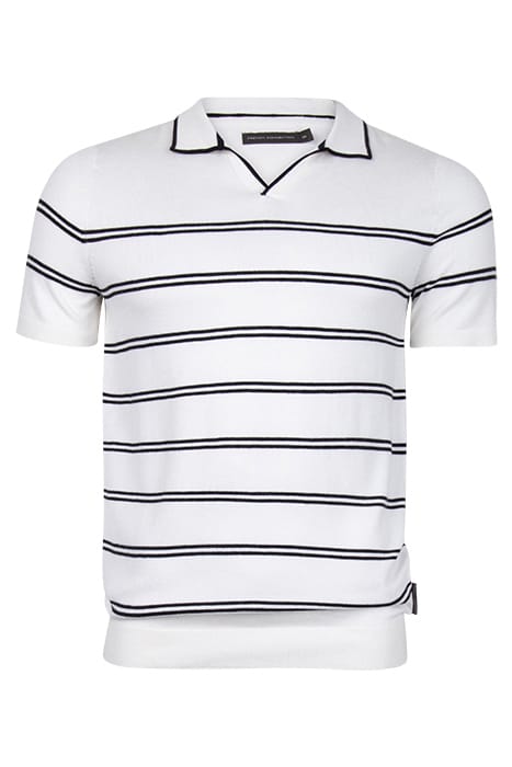 LUX TROPHY STRIPE SS ECRU / MARINE 1