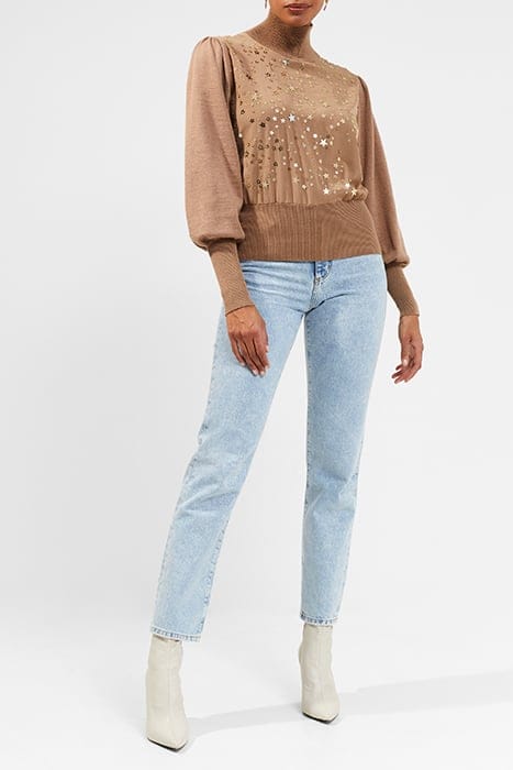 PF MACEY STAR EMBROIDERY JMPR CAMEL 1
