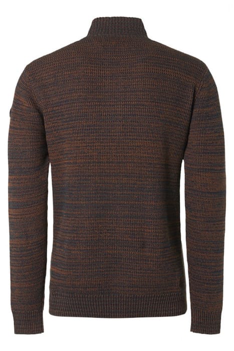 PULLOVER HALF ZIPPER + BUTTON MULTI COLOURED JACQUARD CARAME 5