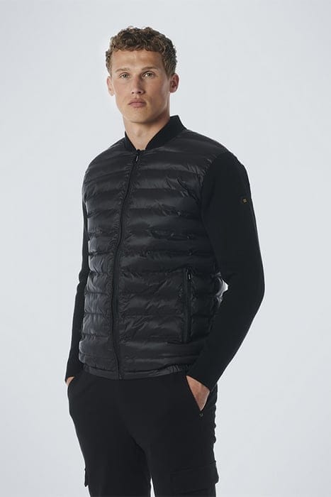 CARDIGAN KNITTED BODY WOVEN PADDED BLACK 1